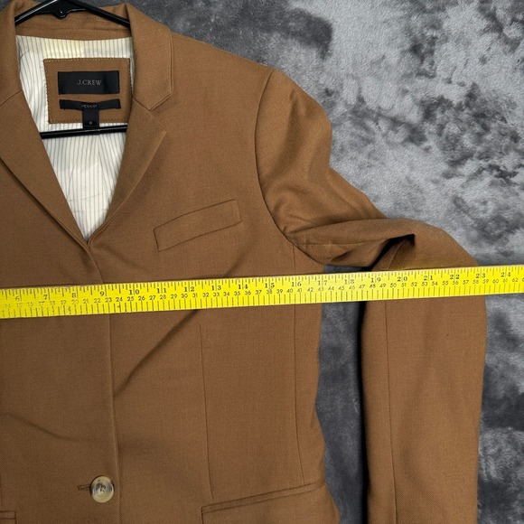 J.Crew Regent Blazer Camel Brown Wool Blend Single Button Jacket Size 0 - Picture 5 of 8